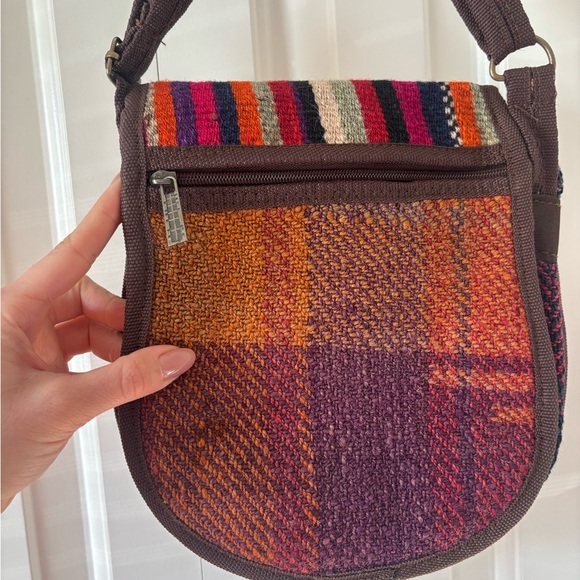 Woven Multicolor Stripe Crossbody Bag - Boho Shoulder Bag - Picture 8 of 10